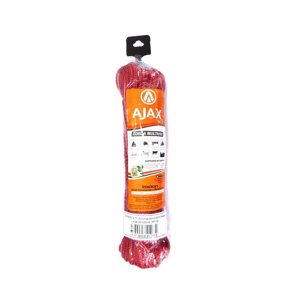 Corda Eco. Trançada 06Mmx30Metros Colorida A33021 Ajax