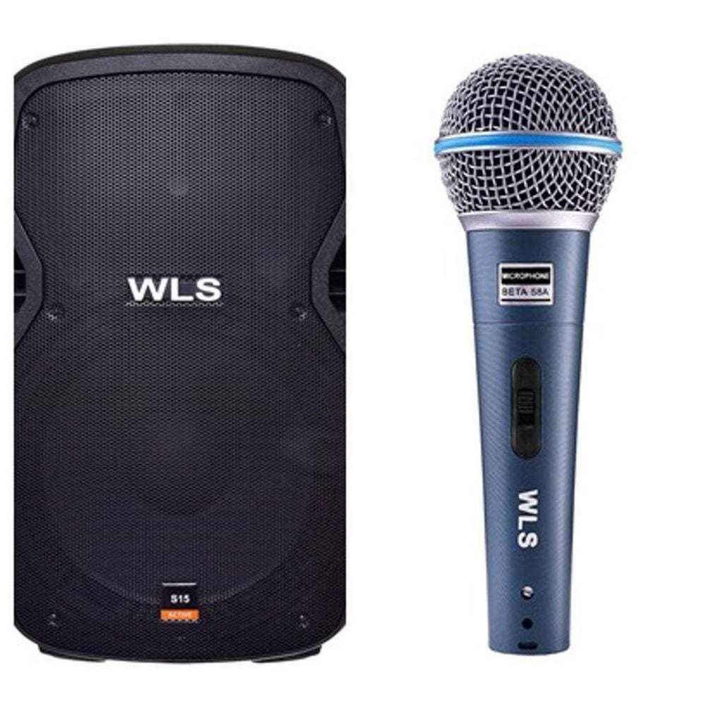 Caixa Acústica Wls S15 Ativa Com Bluetooth + Microfone M58A