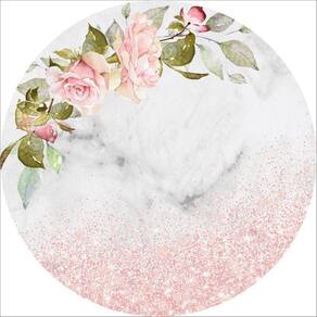 Painel Redondo 3D Sublimado Floral Frd-3729