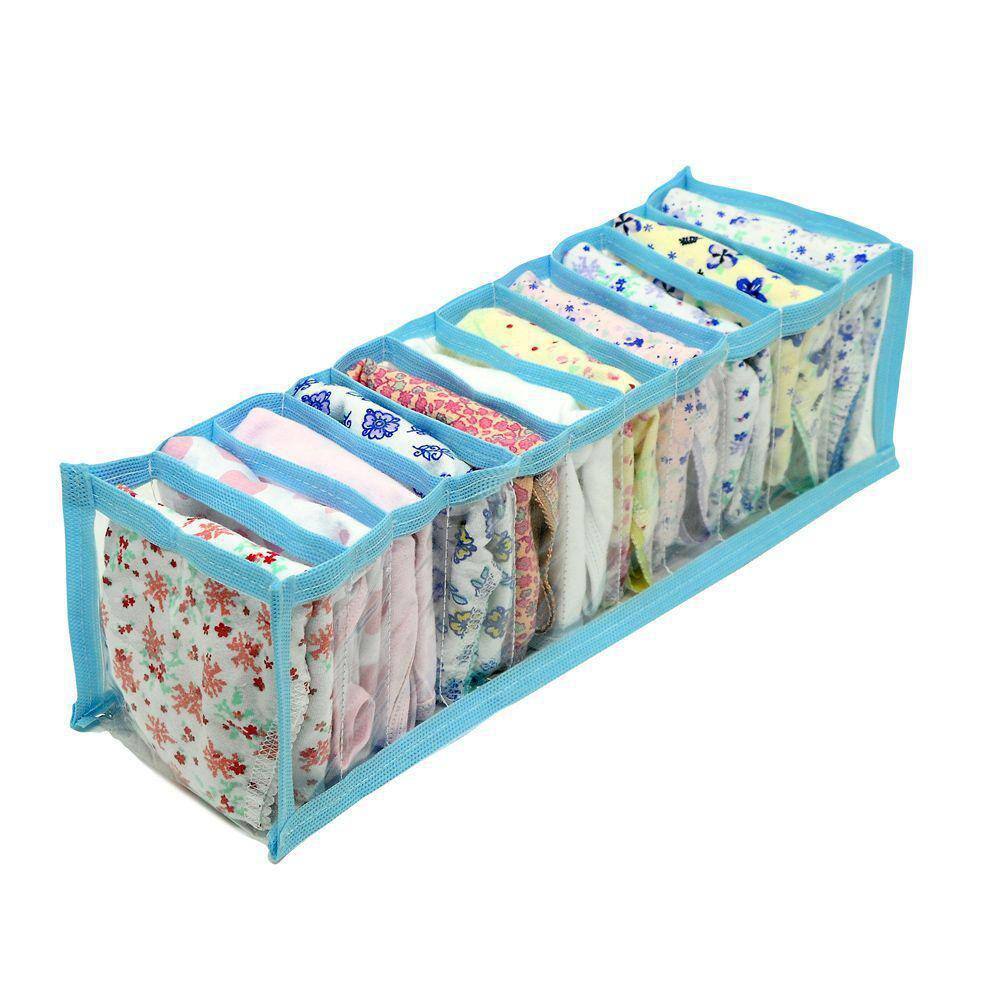 Organizador De Gaveta Transparente E Azul 603 Vb Home