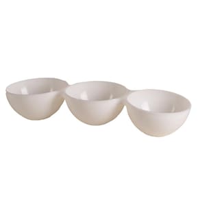 Petisqueira Redonda Branca 3 Divisões Le Chef 46X15X7,5Cm