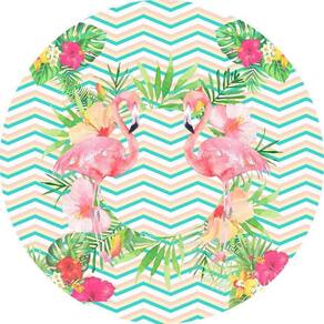 Painel Redondo 3D Sublimado Flamingo Frd-4367