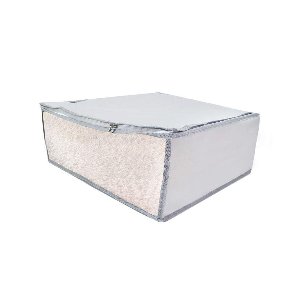 Organizador De P Nylon 40X40X11Cinza Toalhas Edredom Lençois