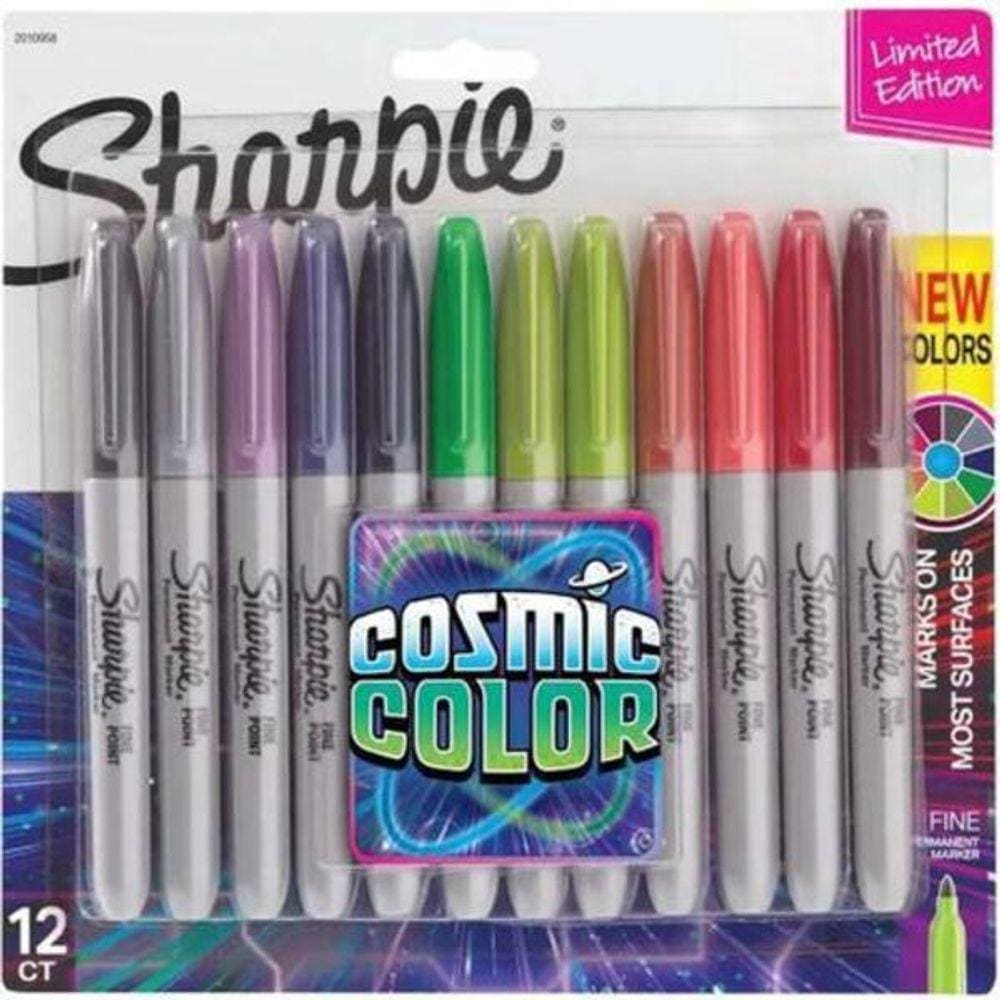 Marcador Permanente Sharpie Fino Cosmic Color 12 Unidades