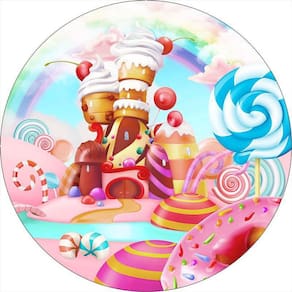 Painel Redondo 3D Sublimado Confeitaria Frd-1261