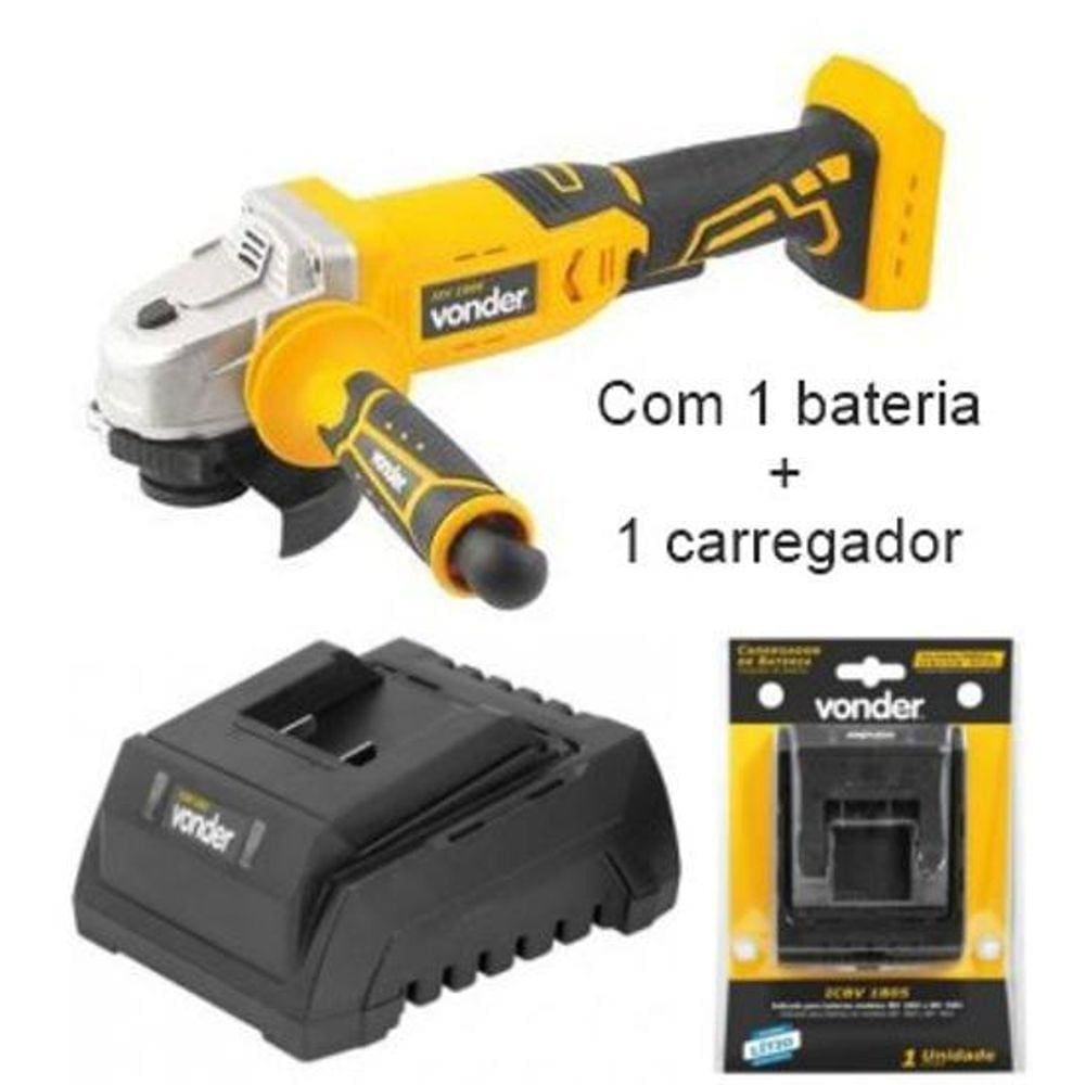 Esmerilhadeira 4.1/2 18V Vonder c/ Bateria 4.0 Ah - iev 1808