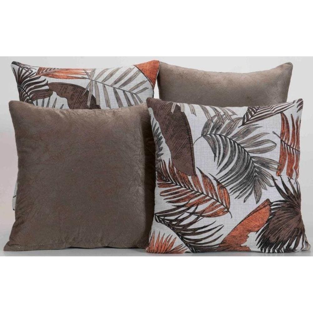 Kit 4 Almofadas Decorativas Para Sofá Estampa Cáqui