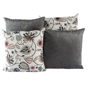 Kit 4 Almofadas Jacquard Decorativas 40X40 Cinza - 002