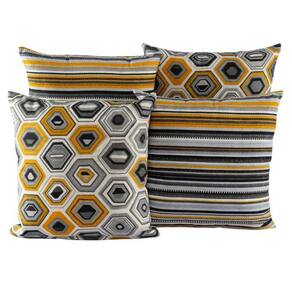Kit 4 Almofadas Jacquard Decorativas 40X40 Cinza - 011