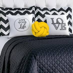 Cobre Leito Casa Show Love Solteiro Dupla Face 5 Pçs Amarelo