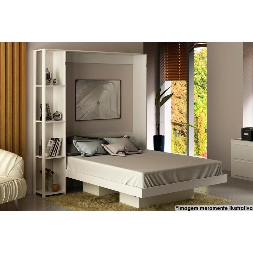 Cama Dobrável Multifuncional Articulada CM8014 Branco - Tecno Mobili