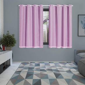 Cortina Blackout Voil 2,80 X 1,60 Sala Quarto Blecaute Rosa