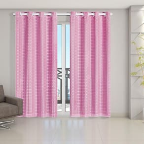 Cortina Blackout 2,80X2,30 Voal Corta Luz Porta Balcão Rosa