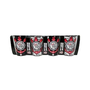 Kit Com 4 Copos De Plástico Corinthians 450Ml Oficial
