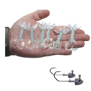 6 Iscas Artificial Pesca Soft Grub Silicone 2 Anzol Jig Head