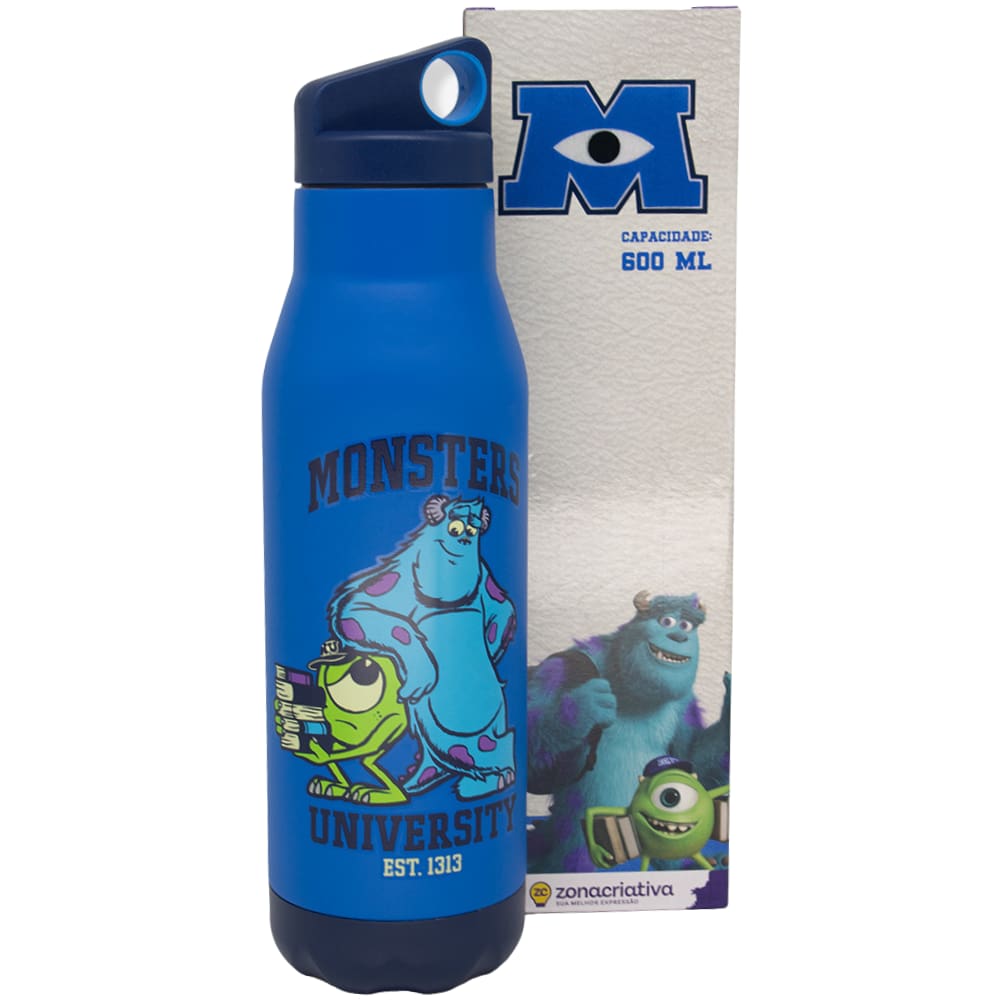 Garrafa Sulley Sullivan E Mike Wazowski Térmica 6 Horas Quente Gelada 600ml Oficial Monstros S.A. Disney Pixar