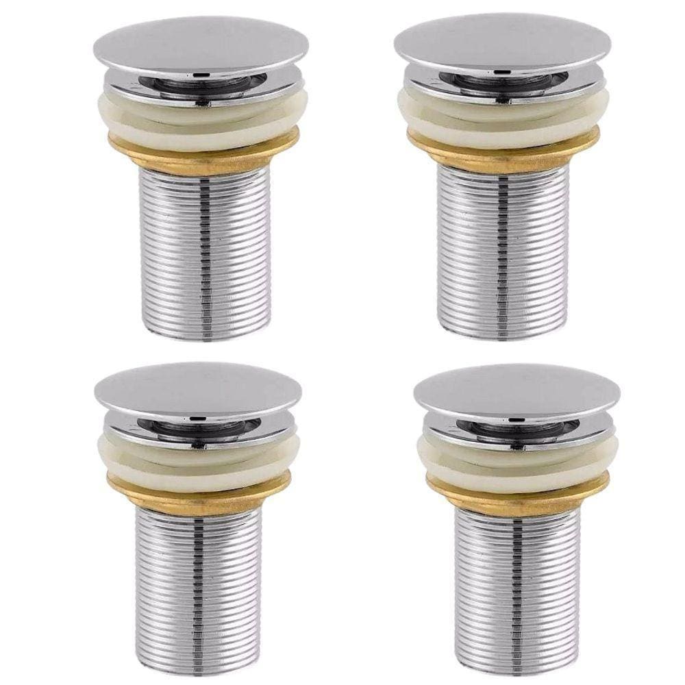 Kit 4 Válvula Click Lavatorio 1 1/4 Metal Inox Cuba Tanque