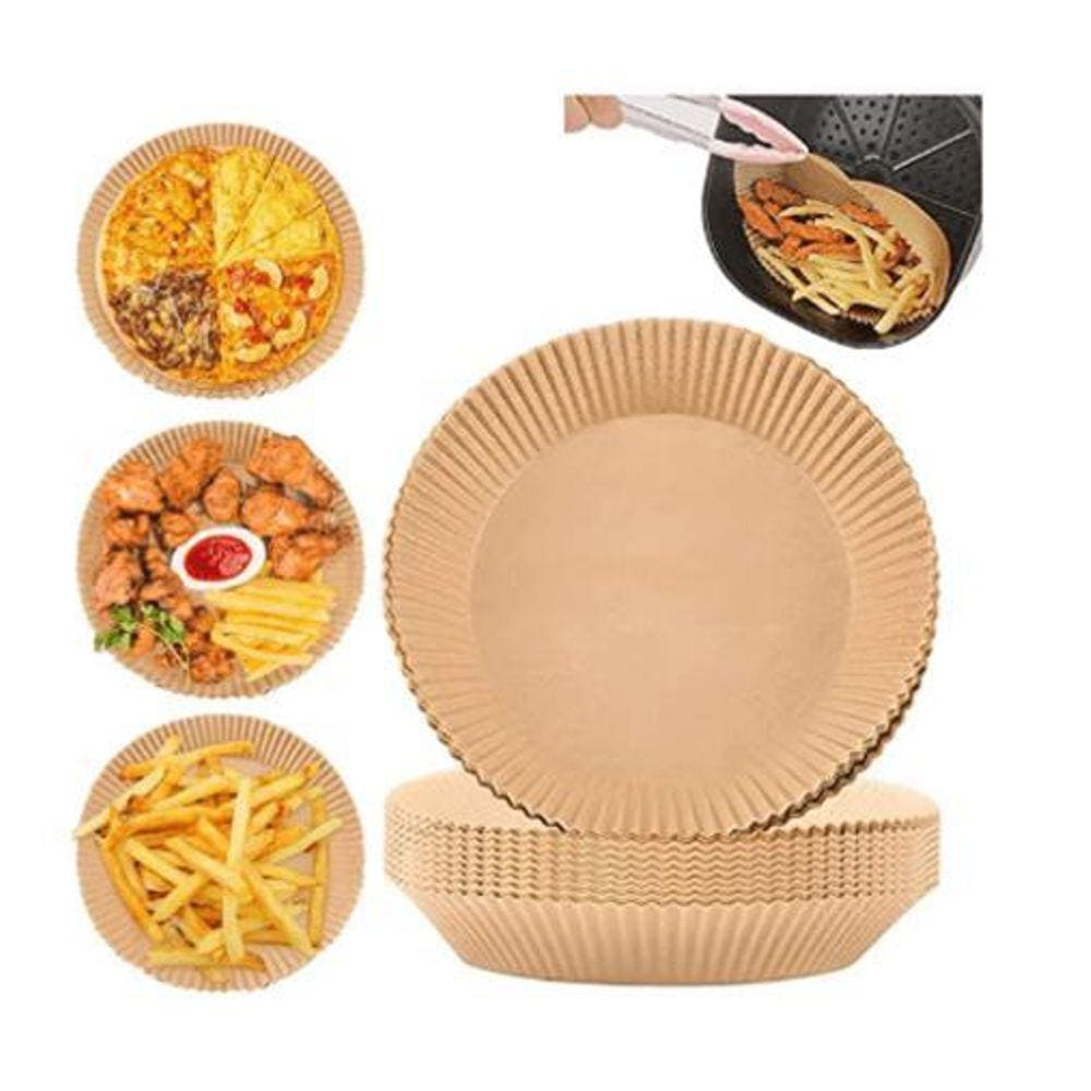 Kit 50 Cesto Papel Antiaderente Airfryer Forno Microondas