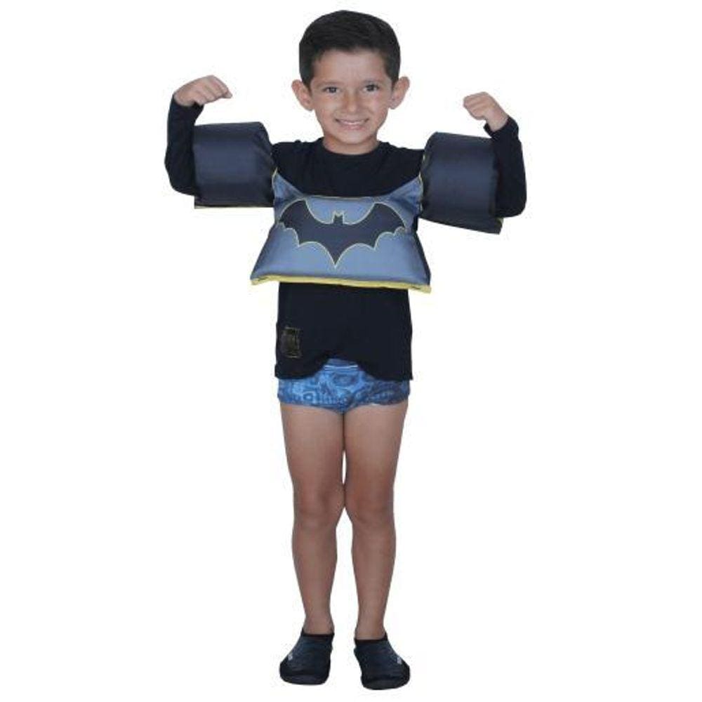 Colete Salva Vidas Infantil Boia Braço Até 25Kg Batman Praia