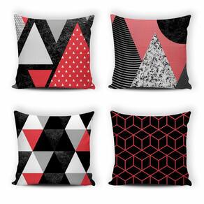 Kit 4 Capas De Almofada Modern Print 42 Cm X 42 Cm - 057