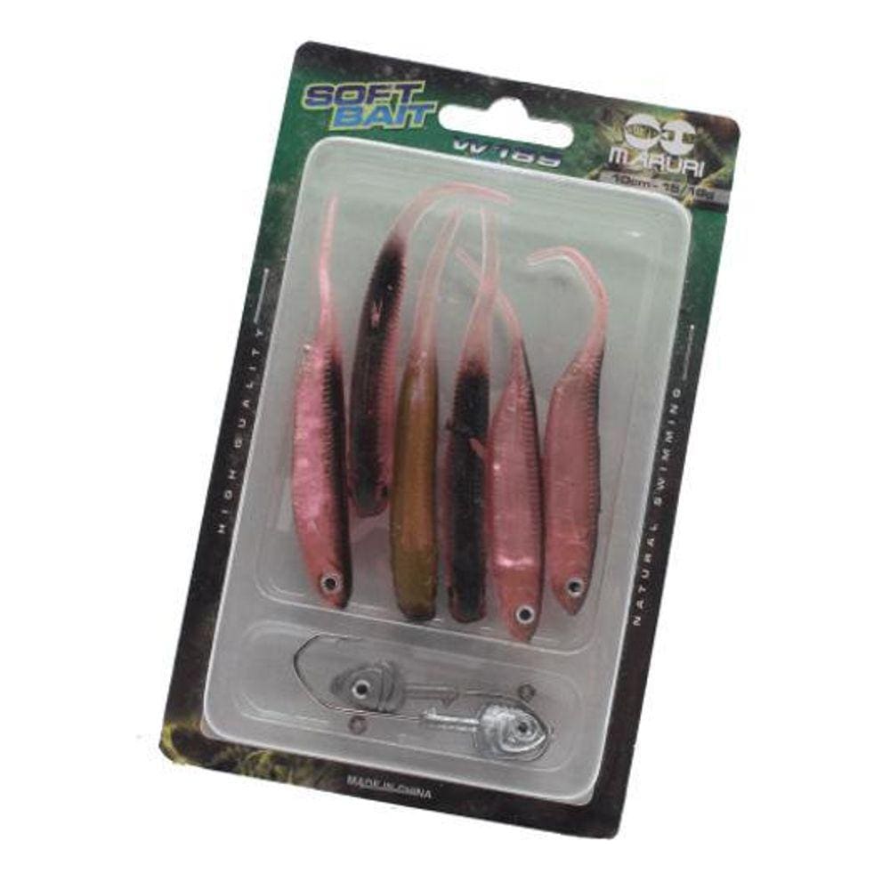 Kit 6 Isca Artificial Soft Shad Macia Pescaria Barco Canoa E
