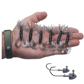 6 Iscas Artificial Pesca Soft Grub Silicone 2 Anzol Jig Head