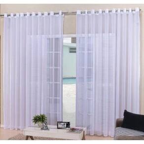 Cortina Voal Branca Sala Ou Quarto 3,00X2,50 Ilhós Cromado