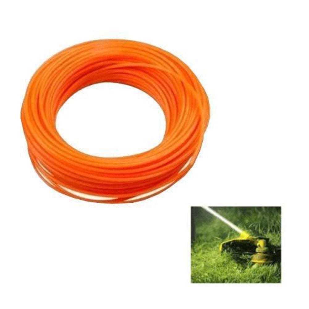 Fio Nylon Roçadeira Quadrado Cortador Grama 20 Metros 3Mm