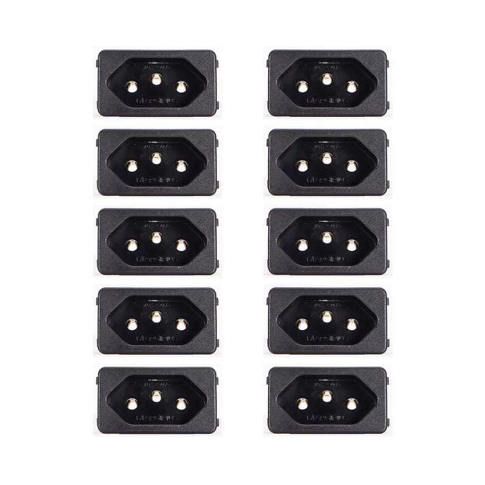 10 Tomada Margirius Para Cx. Embutir Padrão Weg 10/20A Preto