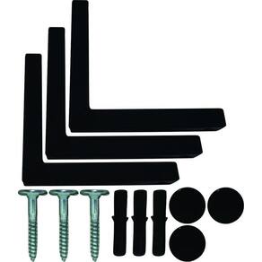 Kit 4 Suportes Mão Francesa Cantoneira Prateira Preto 25Cm
