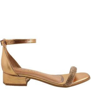 Sandália Feminina Salto Baixo Bico Quadrado com Strass Ramarim 2348206