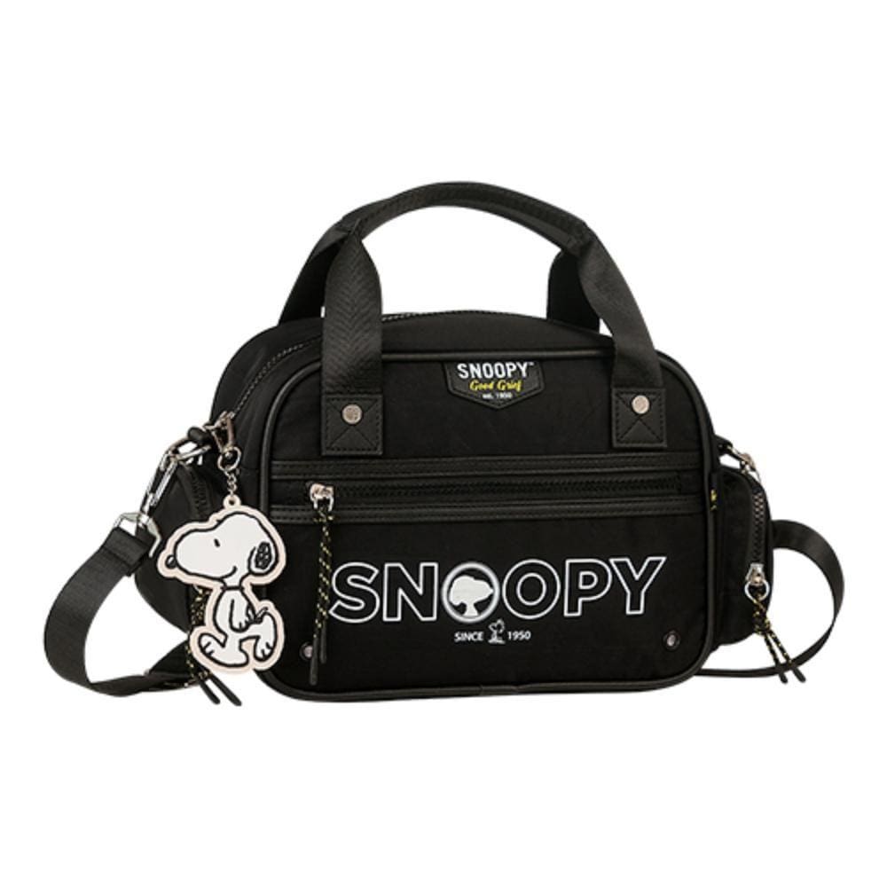 Bolsa Mini Baú Oficial Snoopy Colors Em Nylon Sp2849Pt Preto