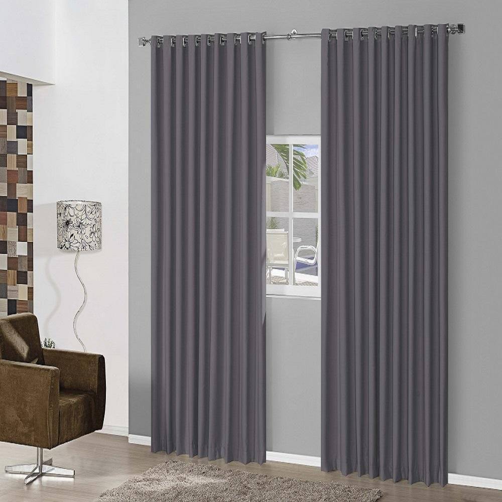 Cortina Blackout Em Tecido 4,00X2,80 Corta Luz Cinza