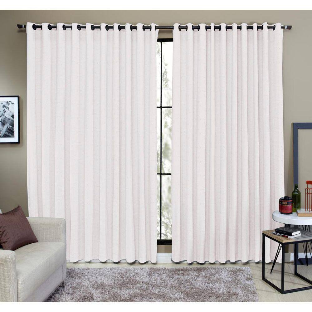Cortina Tecido Rustico 2,00M X 2,50M Semi Blackout Branco