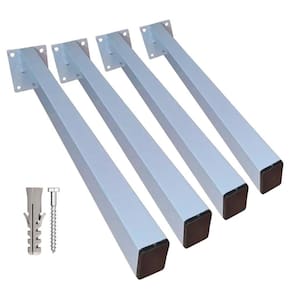 4 Suporte Pia Parafusar Grapa Bancada Granito 30Cm Branca