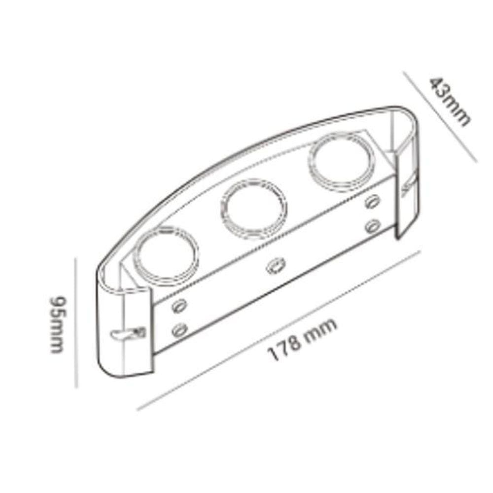 Arandela Moderna Clessidra Externa 6 Fachos Preta 6W 3000K