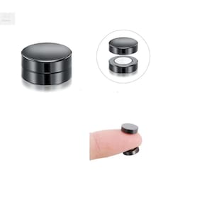 Brinco Masculino Falso Alargador Pressão Imã Prata 6Mm