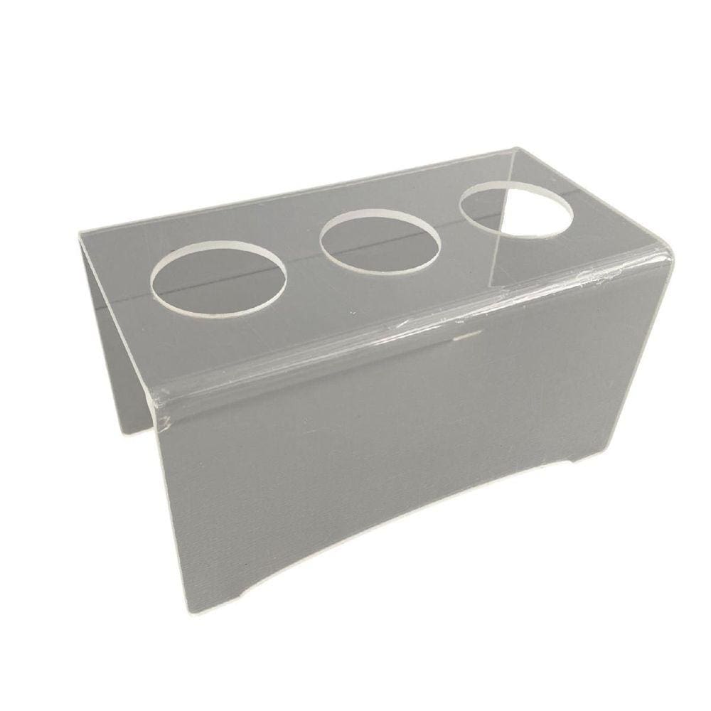 Suporte Acrílico 3 Furos 18x9x9cm - Cone, Temaki, Sorvete