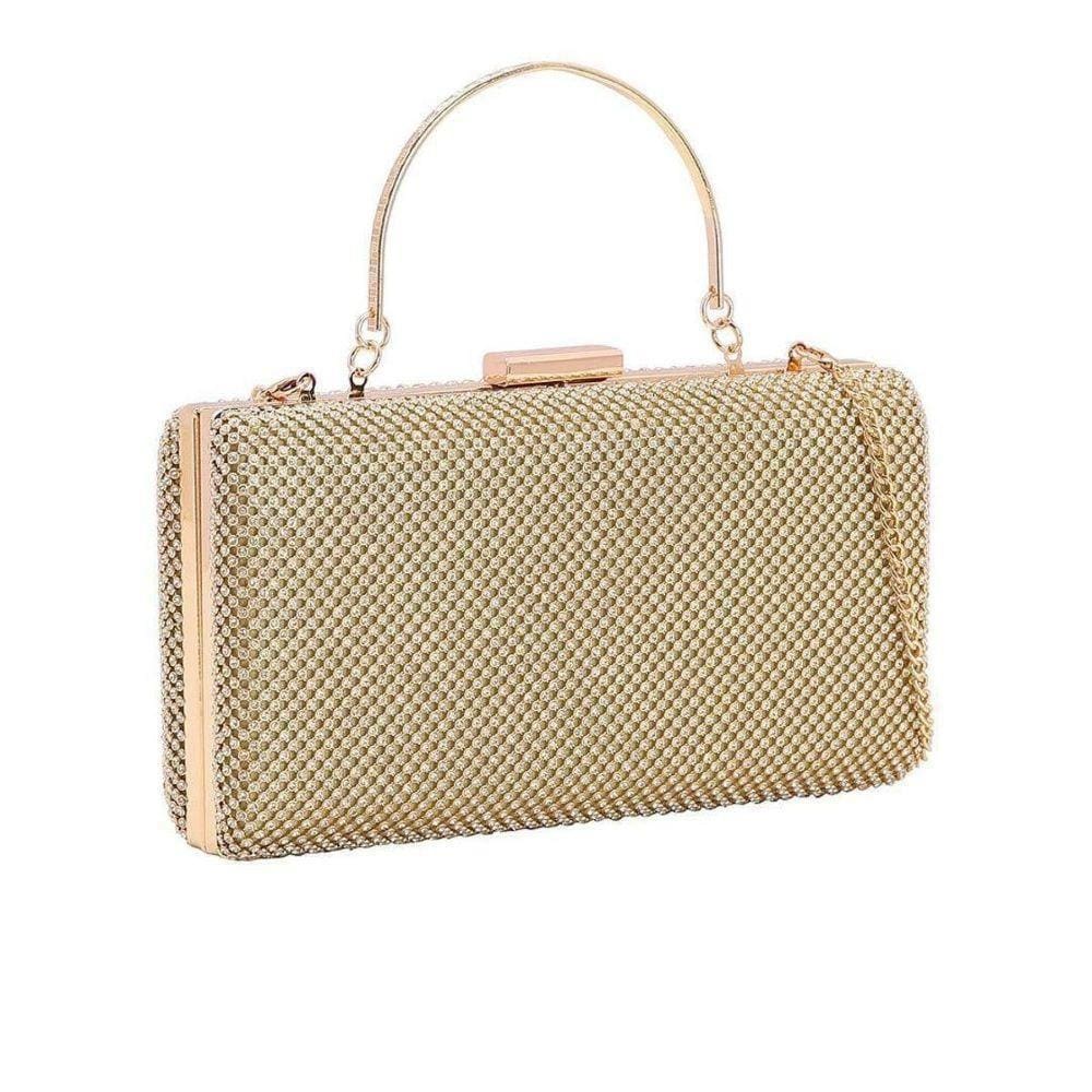 Bolsa Clutch Festa Strass Chenson 3182602 Dourado 20x11x5 cm