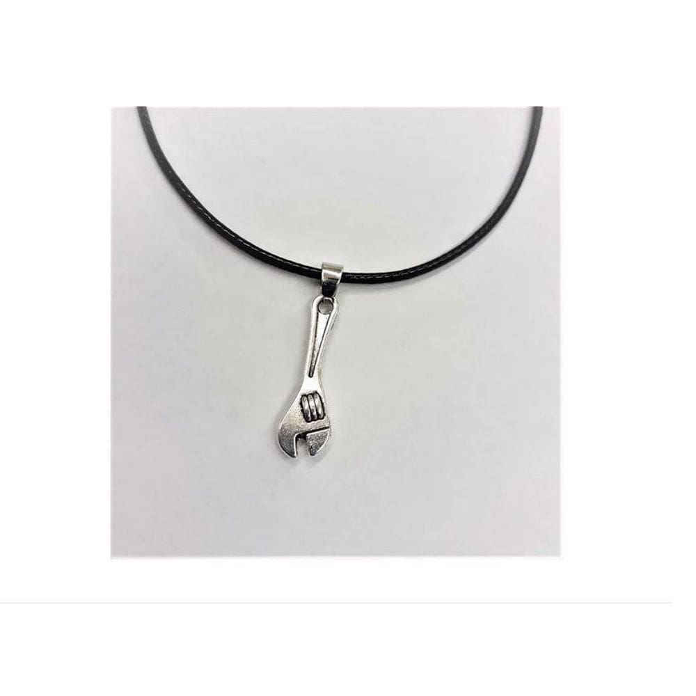 Colar Ferramenta Chave Gargantilha Mecânico Prateado