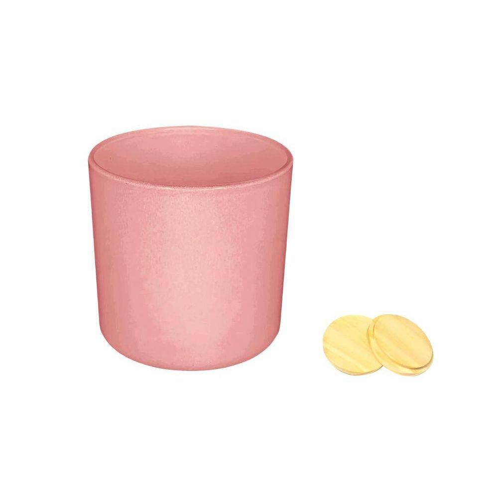 Kit Potes De Vidro Patê Rosa Jateado C/Tampa 220Ml