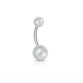 Piercing Umbigo Pérolas Sintéticas De Haste 10Mm