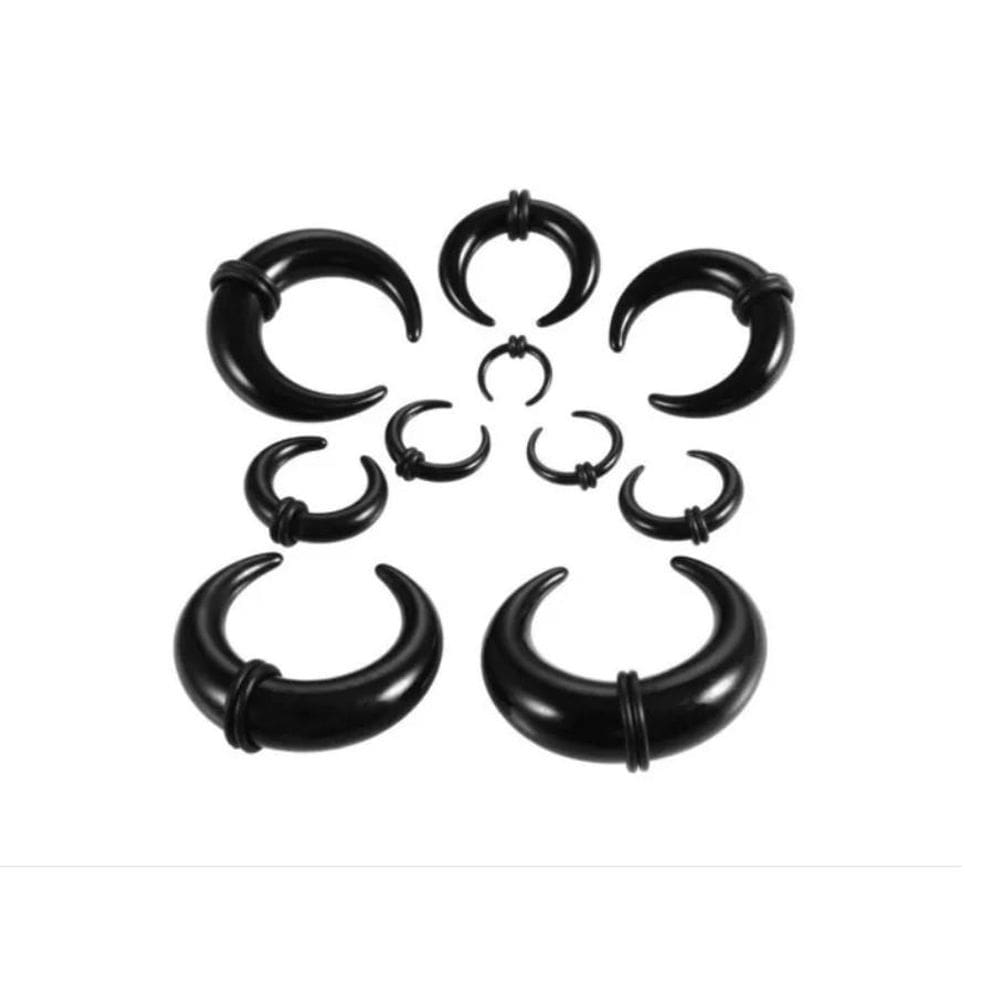 Alargador Meia Lua Acrílico Preto - 1 Unidade