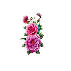 Tatuagem Temporária Delicada Com 20 Cm Floral Borboleta