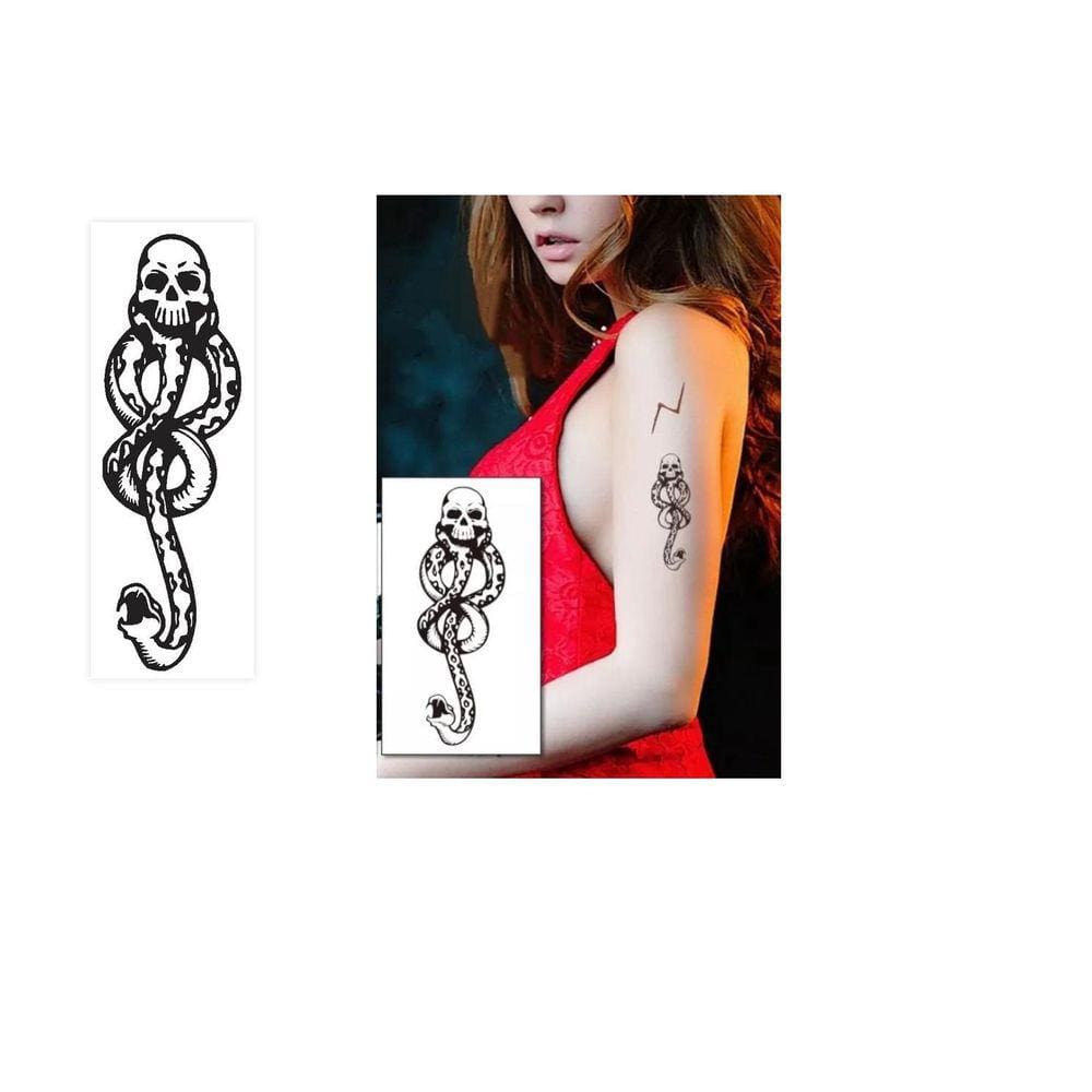 Tatuagem Cosplay Temporária Bellatrix 10x6cm