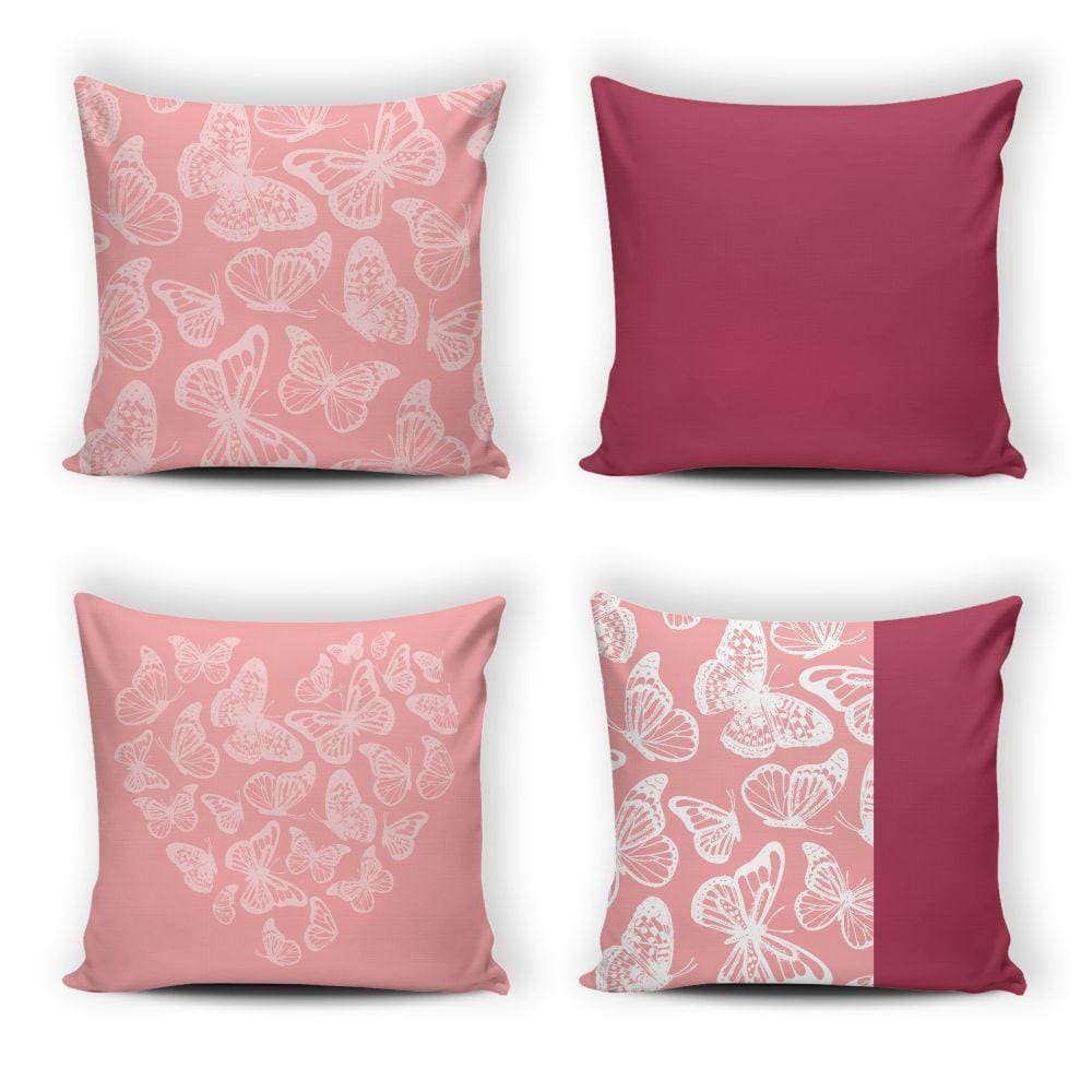 Kit 4 Capas De Almofada Modern Print 42 Cm X 42 Cm - 065