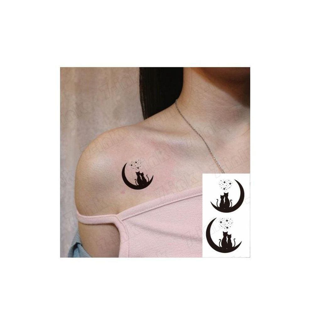 Tatoo Temporária Gatos Love Lua