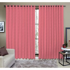 Cortina Tecido Rustico 4,00M X 2,50M Semi Blackout Vermelha