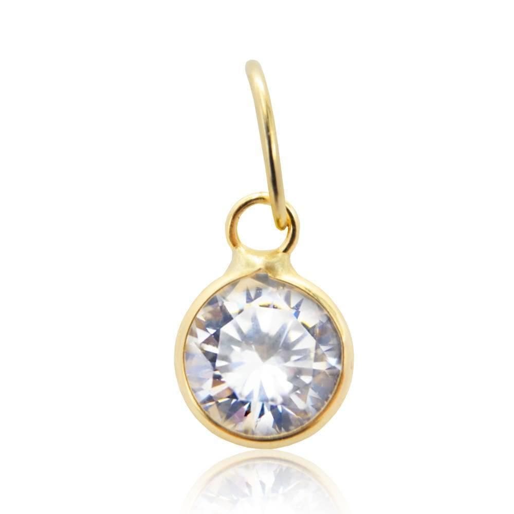 Pingente Redondo 4 Mm Com Zircônia Em Ouro 18K