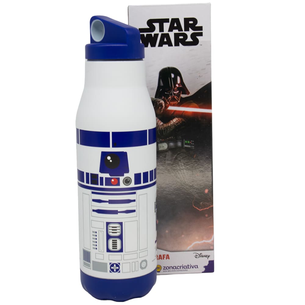 Garrafa R2-D2 Robo Droide Térmica 6 Horas Quente Gelada 600ml Oficial Star Wars